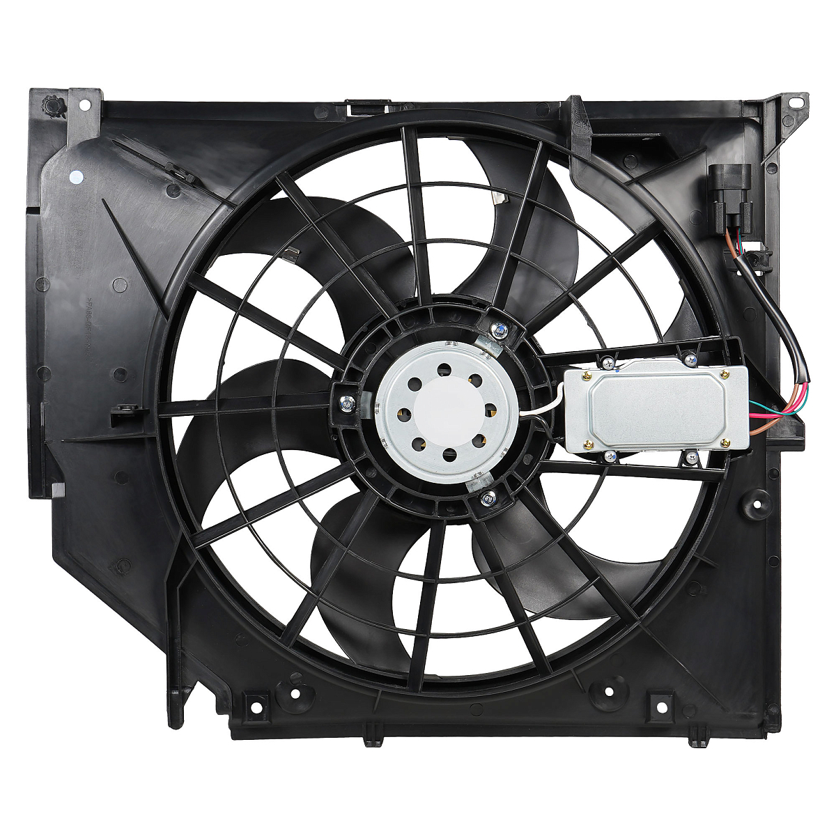 Электровентилятор охлаждения для автомобилей BMW 3 (E46) (98-) (с кожухом и модулем управления)