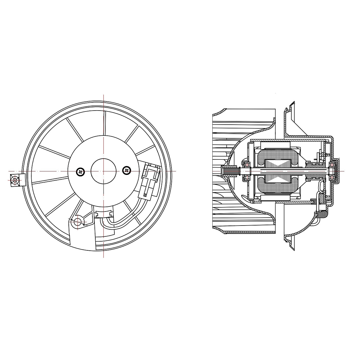 Электровентилятор отопителя для автомобилей УАЗ 3163 Патриот (06.2007-04.2012) (тип Delphi)