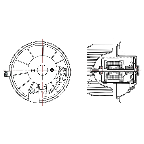 Электровентилятор отопителя для автомобилей УАЗ 3163 Патриот (06.2007-04.2012) (тип Delphi)