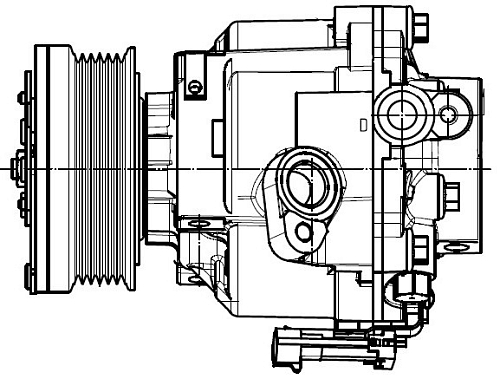 Компрессор кондиционера для автомобилей Mokka (13-)/Aveo T300 (11-) 1.6i/1.8i
