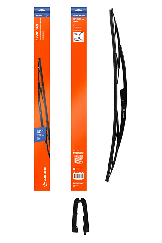 Щетка стеклоочистителя 1000 мм (40") каркасная грузовая с адаптером "Крючок 6x16 мм"