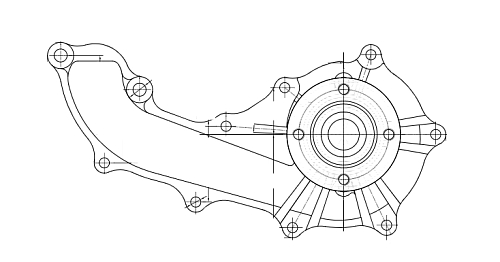 Насос водяной для автомобилей Toyota Land Cruiser Prado (02-)/Hiace (95-) 2.7i [3RZ-FE/2TR-FE]