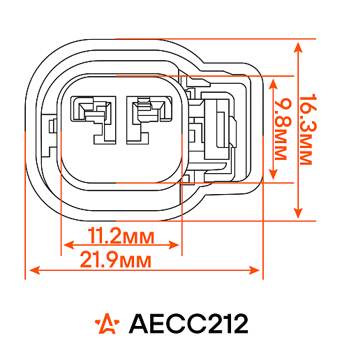 Разъем 2 pin с проводами для топливной форсунки Лада Granta, ГАЗ Next