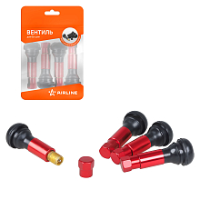 Вентиль для б/к шин TR414C c декор. колпачком, красный, 4 шт.