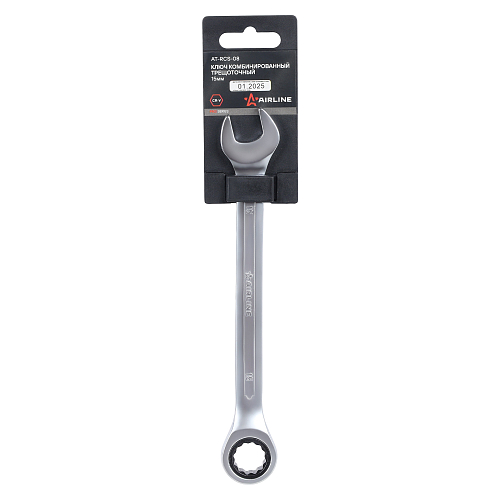 Ключ комбинированный трещоточный 15мм PRO, пласт.подвес