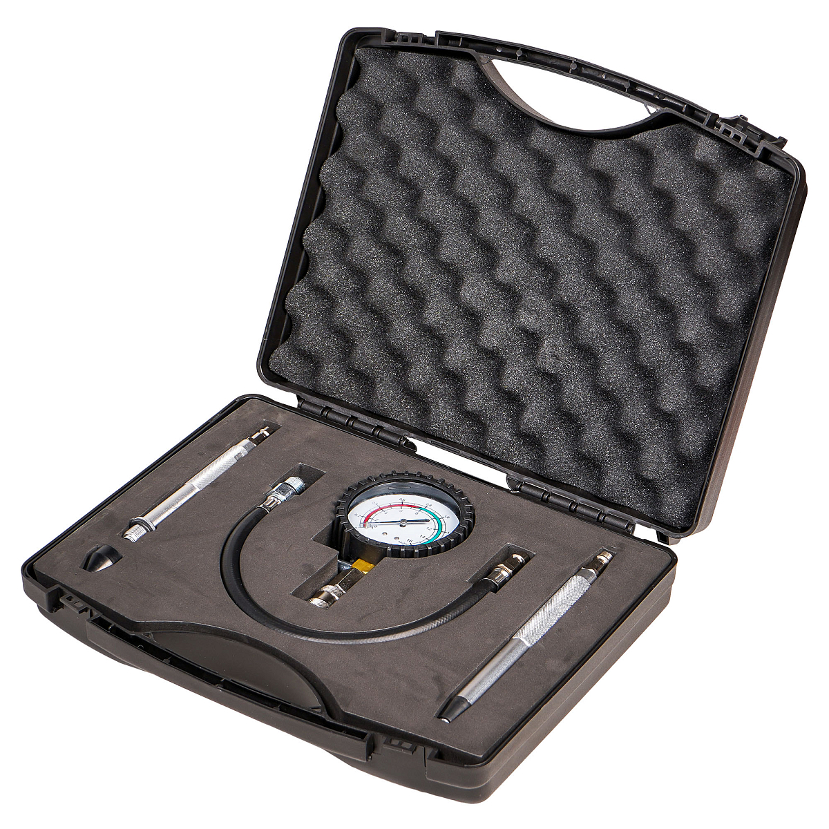 Компрессометр для бензиновых двигателей PRO, набор 5пр., пласт. кейс