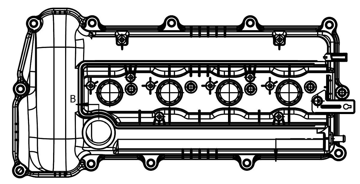 Крышка клапанная для а/м Hyundai Solaris (10-)/Kia Rio (10-) 1.6i (алюм., с прокл.) (LVPC 0809)