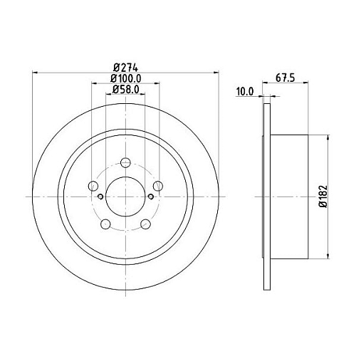 Диски тормозные для автомобилей Subaru Legacy IV (03-) задний d=274