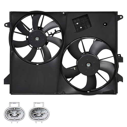Электровентилятор охлаждения для автомобилей Chevrolet Captiva (06-)/Opel Antara (07-) (2 вент.) (с кожухом)
