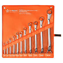 Набор ключей накидных с изгибом PRO 11пр. (6х7мм-30х32мм) сумка