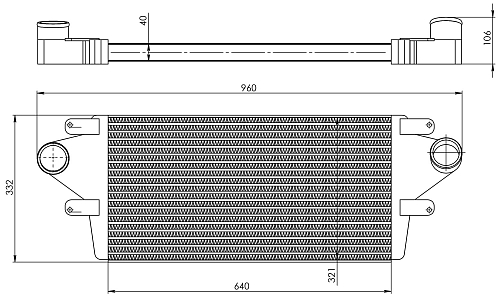ОНВ (радиатор интеркулера) для автомобилей ГАЗ 3308