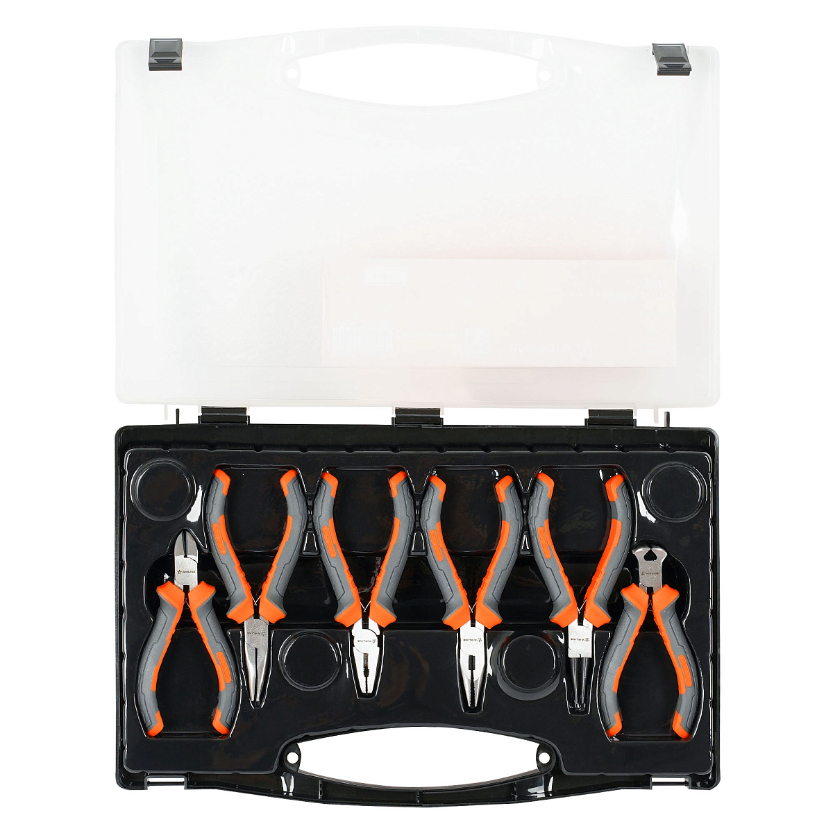 Набор ШГИ мини 6пр. (бокорезы, длинногубцы 2шт, круглогубцы 120мм, пассатижи 120мм, кусачки 105мм) пласт.кейс