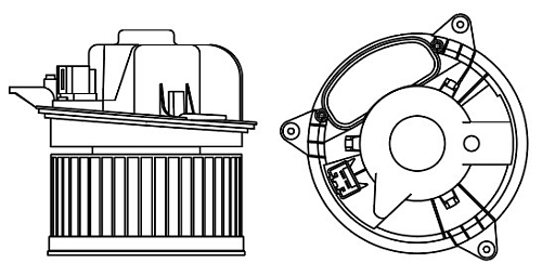 Электровентилятор отопителя для автомобилей Ford Focus I (98-)/Mondeo III (00-) (auto A/C)