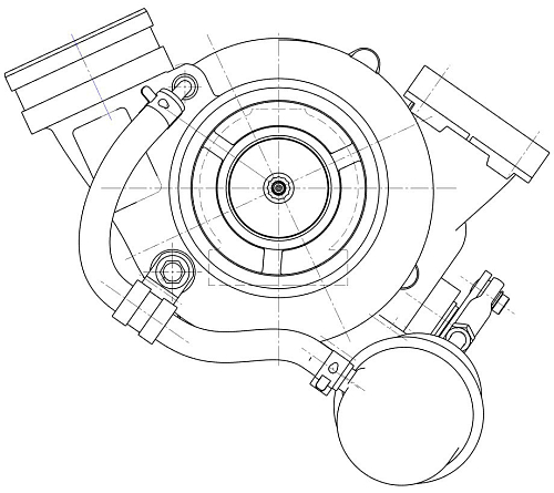 Турбокомпрессор для а/м ПАЗ Вектор Next с дв. ЯМЗ-53423-35 (E-5) (ТКР 50.09.16)