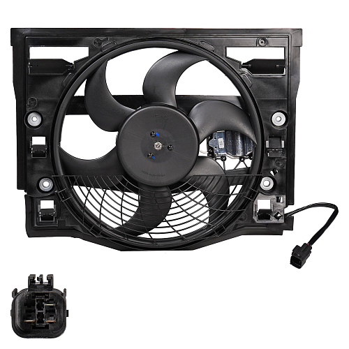 Электровентилятор кондиционера для автомобилей BMW 3 (E46) (98-) (с кожухом)