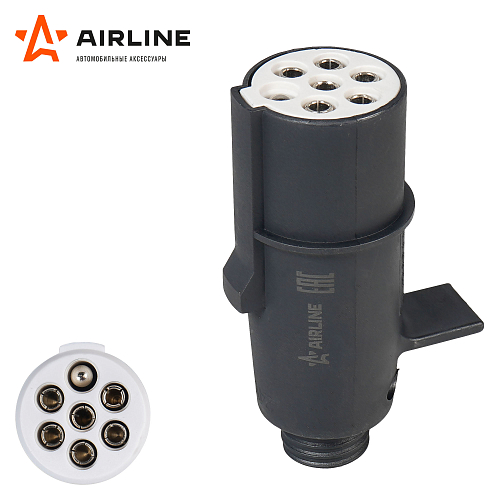 Вилка прицепа/тягача 24В тип-S 7 контактов пластик (пружина)