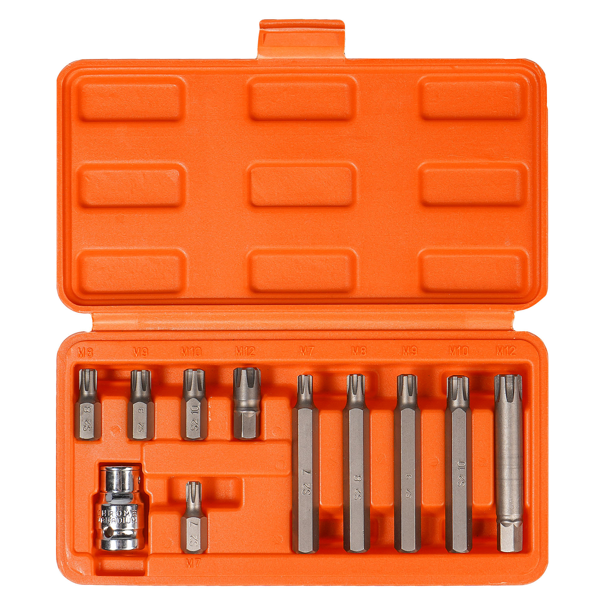 Набор бит вставок RIBE 3/8" 30мм и 75мм с держателем бит 1/2"DR 11 пр. в кейсе