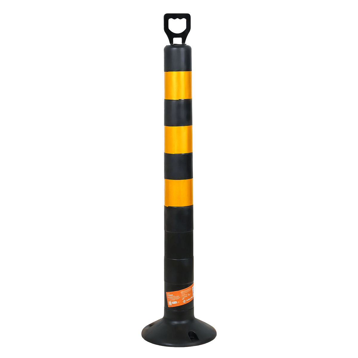 Столбик парковочный 750мм(СПУ) 3 световозвр.полосы, ручка(ухо), болт.креп., пластик,черн.