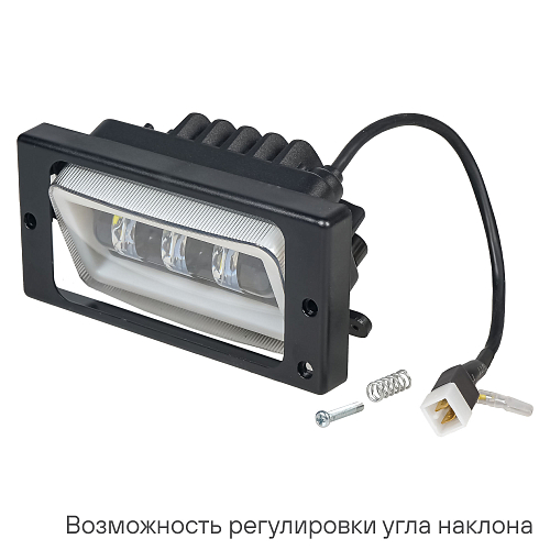 Фары противотуманные светодиодные PRO для Лада 2110-2115, КАМАЗ, 52Вт (26Вт x 2), H3, Белый + Обод, 174x85x60 мм, регулируемая СТГ, комплект 2 шт.