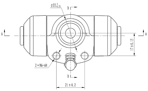 Цилиндр тормозной для автомобилей VW Caddy (96-) / Skoda Felicia (95-) задний левый / правый d=22.2мм