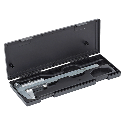 Штангенциркуль нониусный 125мм, шаг 0.02мм, стальной, глубиномер, кейс