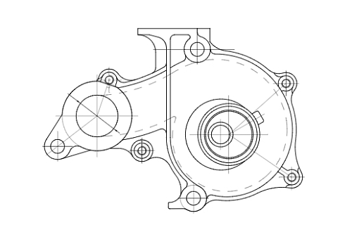 Насос водяной для автомобилей Toyota Corolla (92-) 1.3i/1.5i/1.6i [4A; 5A; 8A] (с корпусом)