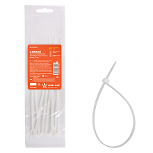 Стяжки (хомуты) кабельные 3,6*200 мм, пластиковые, белые, 10 шт.
