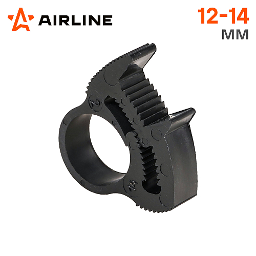 Хомут 12-14/7 мм, силовой зубчатый замок, пластик (ПА66) черный
