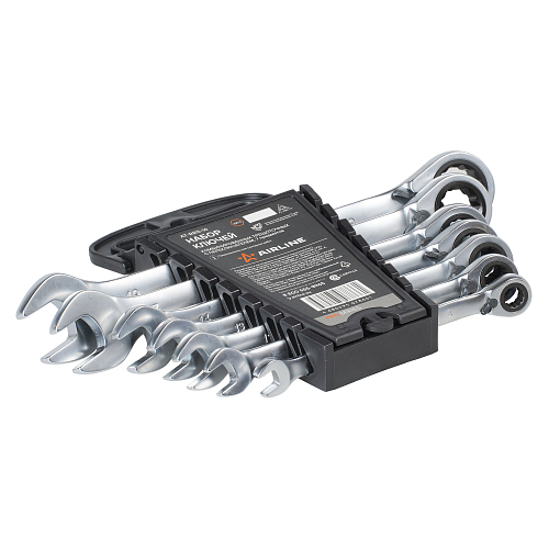 Набор ключей комбинированных трещоточных PRO 7пр. с переключателем (8-19мм) холдер