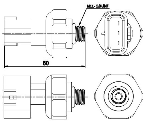 Датчик давления хладагента Toyota Camry (07-)/RAV4 (06-) (3pin)