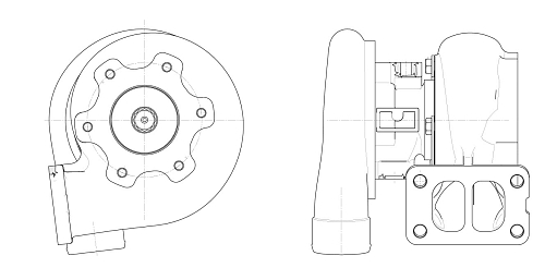 Турбокомпрессор для а/м КАМАЗ 740.60/61/62/63/65 E-3 правый (6 шп.) (тип S2B)