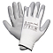 Перчатки полиэфирные с цельным ПУ покрытием ладони (XL) бел./сер.