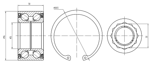 Ремкомплект ступицы задней для автомобиля VW Touareg II (10-)