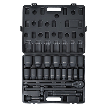 Набор головок ударных 3/4"DR L=90мм, 21пр. (22-50мм) пласт.кейс