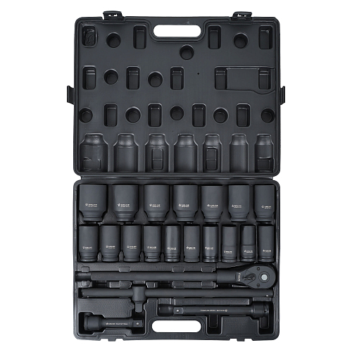Набор головок ударных 3/4"DR L=90мм, 21пр. (22-50мм) пласт.кейс