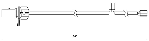 Датчик износа передних тормозных колодок для автомобилей Audi A6 (11-) L=360