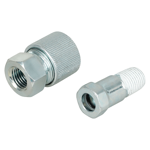 Ниппель и розетка для гидравлич. насосов БРС 1/4, 700 бар, оцинк.сталь, резьба NPT