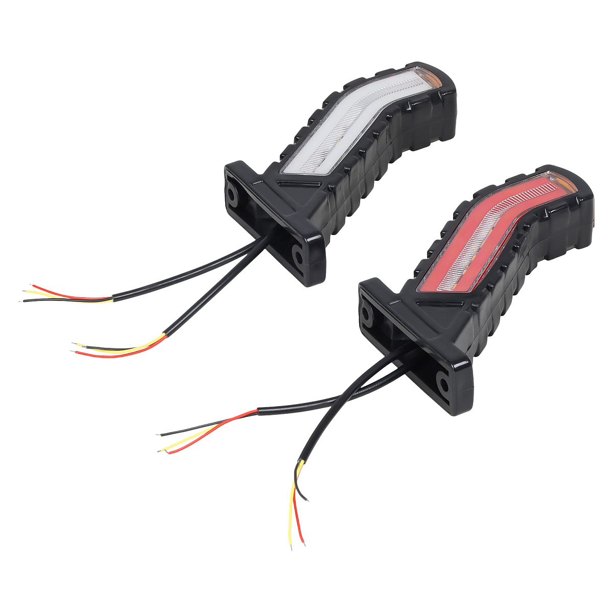 Фонарь габаритный светодиодный (огонь контурный) PRO , 12/24В, прямоугольный, красный + белый + оранжевый, повторитель указателя поворота, комплект 2 шт.