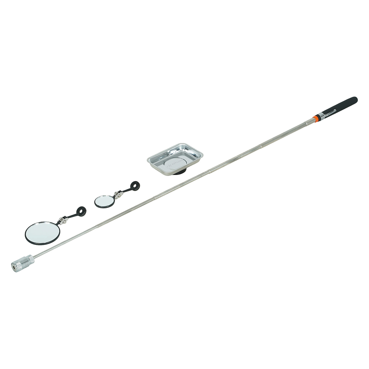 Инструмент инспекционный, набор 4пр. (захват телеск. с подсвет. 2.2кгс, зеркало телеск. D35, 57мм 2шт., магнит.тарелка 64х93мм)