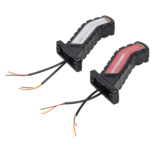 Фонарь габаритный светодиодный (огонь контурный) PRO , 12/24В, прямоугольный, красный + белый + оранжевый, повторитель указателя поворота, комплект 2 шт.