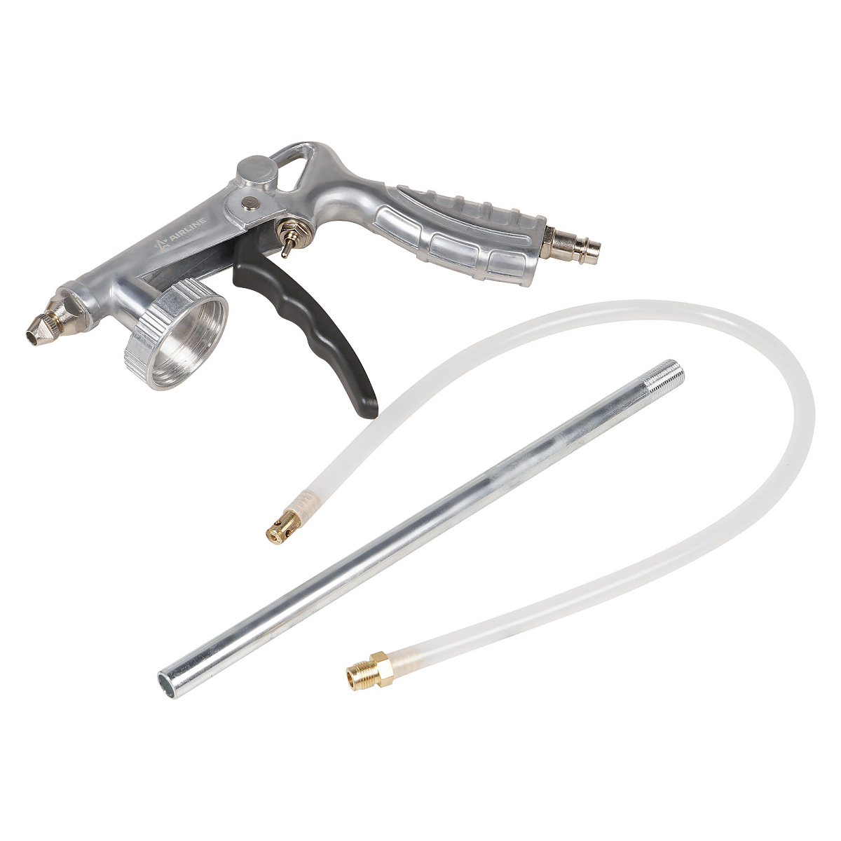 Пистолет для антигравийных и антикоррозийных составов PRO с гибким и прямым соплами