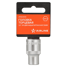 Головка торцевая 1/2"DR двенадцатигранная 10мм, L=38мм пласт.подвес