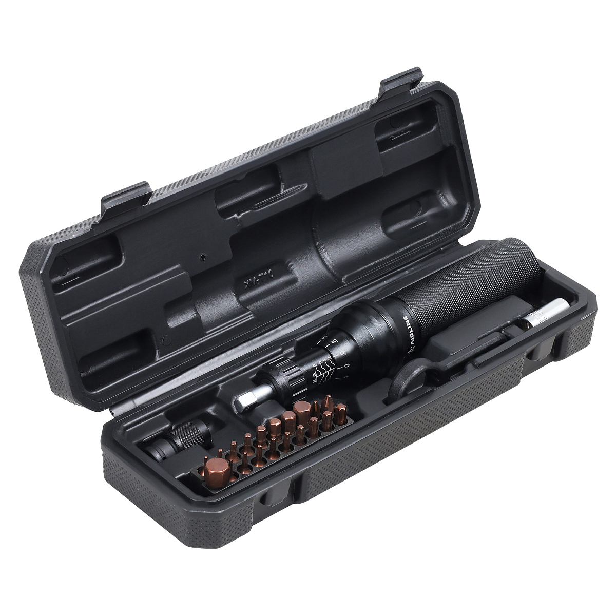 Отвертка динамометрическая 1/4" 2-8Нм, с битами 23 пр. (PH, HEX, TORX), кейс