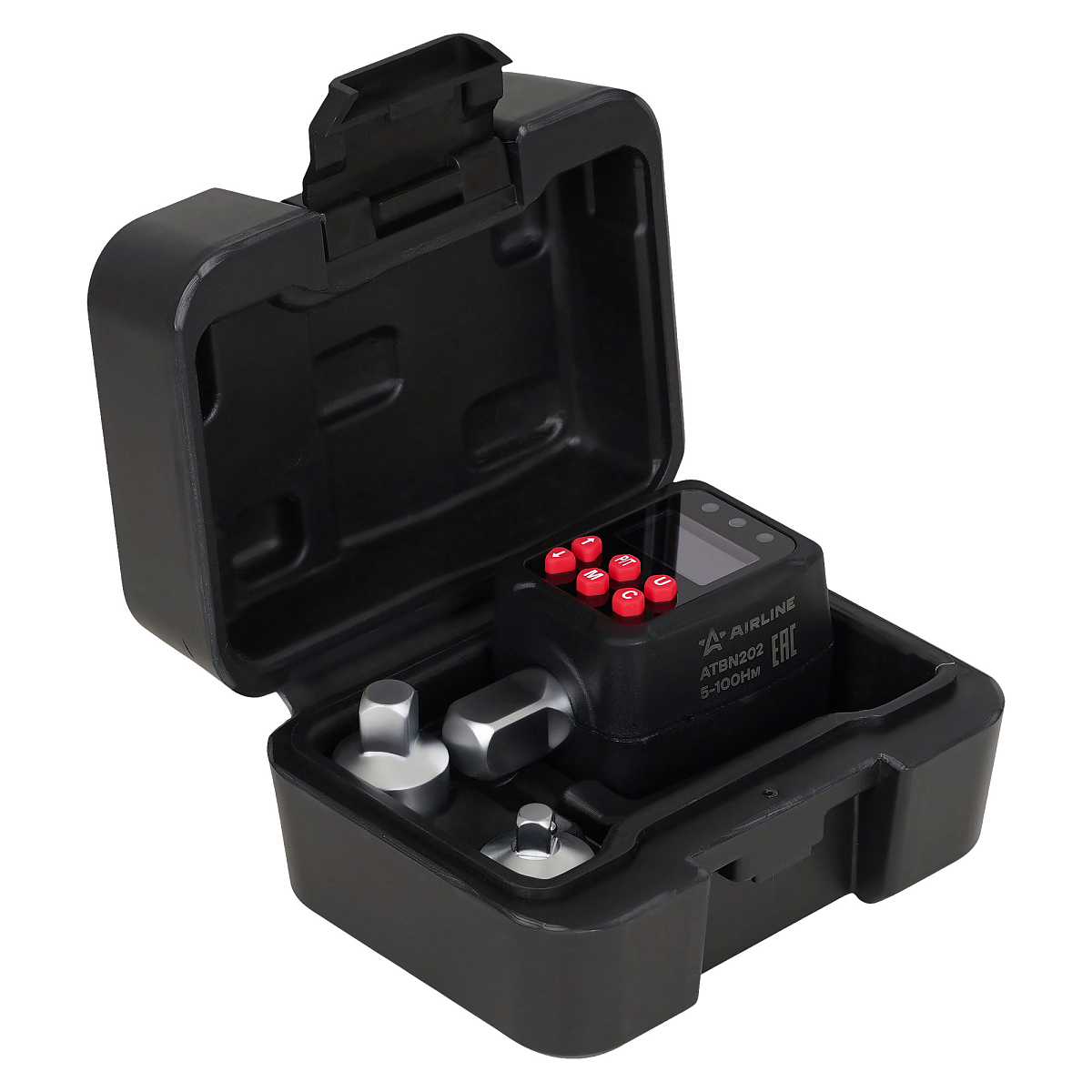 Адаптер динамометрический цифровой 1/2" 5-100Нм, с переходниками (1/4", 3/8"), кейс