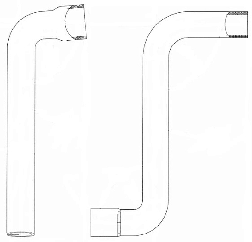 Патрубки охл. для а/м ГАЗон Next с дв. Cummins (силикон, кмпл., 2 шт.)