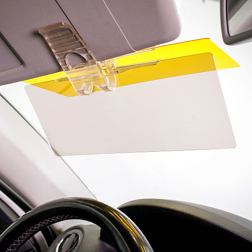 Козырек солнцезащитный, антибликовый, два стекла, универсальное крепление-клипса