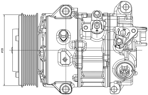 Компрессор кондиционера для автомобилей Toyota Camry (18-)/RAV4 (18-)