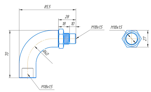 Эмулятор (обманка) датчика кислорода c адаптерами переменного сечения, угловой