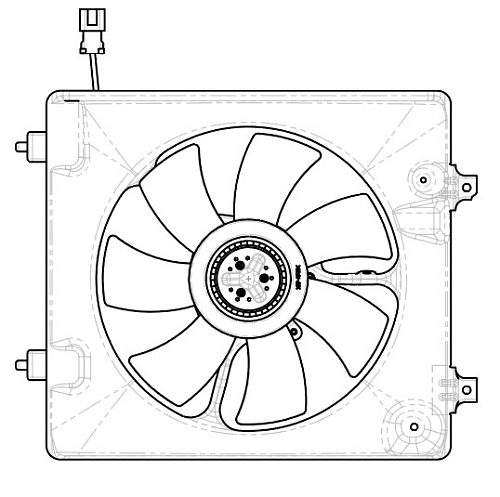 Электровентилятор кондиционера для автомобиля Honda CR-V III (06-) 2.0i (с кожухом)