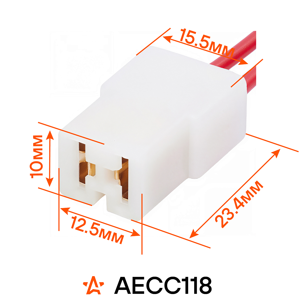 Разъём 2 pin с проводами межжгутовой серии 6.3 мама